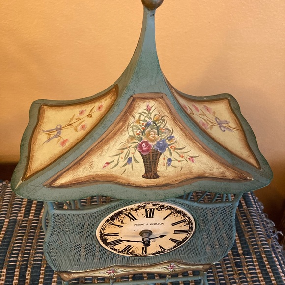 Green Metal Caged Clock - Picture 13 of 13